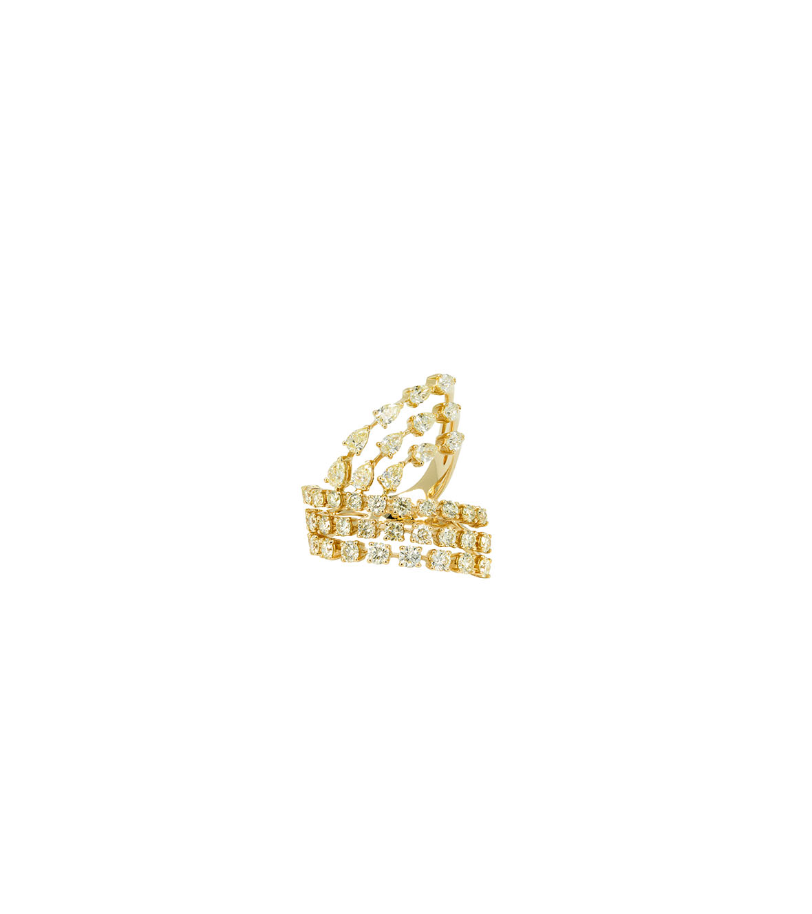 Etho Maria 18K Yellow Gold Ring with Diamonds HR3537